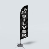 Sinonarui Silver Advertising Custom Feather Razor Flags Blade Angled Flag for Display