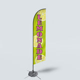 Sinonarui Lemonade Juice Advertising Custom Feather Razor Flags Blade Angled Flag for Display