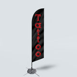 Sinonarui Tatoos Advertising Custom Feather Razor Flags Blade Angled Flag for Display