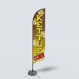 Sinonarui Popcorns Kettle Advertising Custom Feather Razor Flags Blade Angled Flag for Display