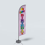 Sinonarui Party Birthday Advertising Custom Feather Razor Flags Blade Angled Flag for Display