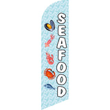 Sinonarui Sea Food Advertising Custom Feather Razor Flags Blade Angled Flag for Display