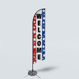 Sinonarui Welcome Advertising Custom Feather Razor Flags Blade Angled Flag for Display