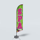 Sinonarui SPA Advertising Custom Feather Razor Flags Blade Angled Flag for Display