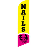 Sinonarui Nails Advertising Custom Feather Razor Flags Blade Angled Flag for Display