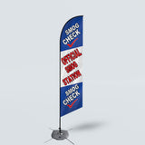 Sinonarui Smog Check Advertising Custom Feather Razor Flags Blade Angled Flag for Display