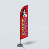 Sinonarui Salon Advertising Custom Feather Razor Flags Blade Angled Flag for Display