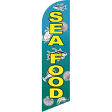 Sinonarui Sea Food Advertising Custom Feather Razor Flags Blade Angled Flag for Display