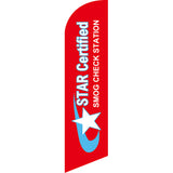 Sinonarui Smog Check Advertising Custom Feather Razor Flags Blade Angled Flag for Display