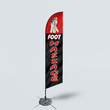 Sinonarui Foot Massage Advertising Custom Feather Razor Flags Blade Angled Flag for Display