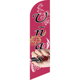 Sinonarui Nails Advertising Custom Feather Razor Flags Blade Angled Flag for Display