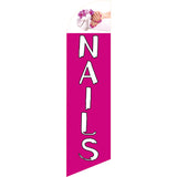 Sinonarui Nails Advertising Custom Feather Razor Flags Blade Angled Flag for Display