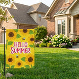 12x18 Inch Hello Summer  Garden Flags Banner, 3-Layer Knitted Polyester Double Sided Decor for Patio & Yard
