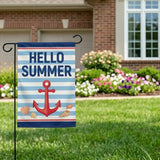 12x18 Inch Hello Summer  Garden Flags Banner, 3-Layer Knitted Polyester Double Sided Decor for Patio & Yard