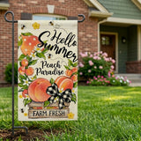 12x18 Inch Hello Summer Garden Flags Banner, 3-Layer Knitted Polyester Double Sided Decor for Patio & Yard