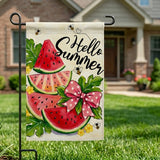 12x18 Inch Hello Summer Garden Flags Banner, 3-Layer Knitted Polyester Double Sided Decor for Patio & Yard