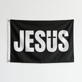 Jesus Is Our Peace Flag 3x5 FT Christian Faith Bold Black White Banner Wall Decor Church Home Indoor Outdoor Hanging Polyester