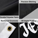 Jesus Is King Flag 3x5 FT Black Christian Religious Banner Double Stitched Outdoor Indoor Wall Hanging Decor