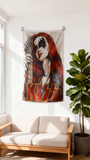 KISS Band Glam Rock Flag 3x5ft Female Guitarist Print Fade Resistant Polyester, Custom Flags for Bar Wall Decor