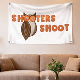 Shooters Shoot Owl Flag 3x5ft Polyester Fade Resistant with Brass Grommets for Basketball Fan Bar Dorm Decor