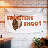 Shooters Shoot Owl Flag 3x5ft Polyester Fade Resistant with Brass Grommets for Basketball Fan Bar Dorm Decor