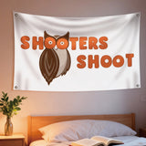 Shooters Shoot Owl Flag 3x5ft Polyester Fade Resistant with Brass Grommets for Basketball Fan Bar Dorm Decor