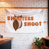 Shooters Shoot Owl Flag 3x5ft Polyester Fade Resistant with Brass Grommets for Basketball Fan Bar Dorm Decor