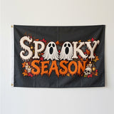 Happy Halloween Flag 3x5 FT Retro Comic Bat Orange Black Bold Banner Wall Decor Indoor Outdoor Party Hanging Sign Polyester