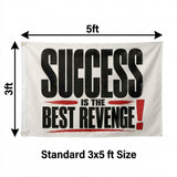 3x5FT Success Is the Best Revenge Motivational Flag for Home Gym Office Wall Decor Outdoor Indoor Hanging Banner