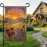 12x18 Inch Sun Rise Garden Flags Banner, 3-Layer Knitted Polyester Double Sided Decor for Patio & Yard