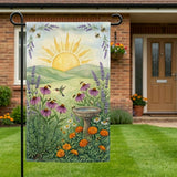 12x18 Inch Sun Rise Garden Flags Banner, 3-Layer Knitted Polyester Double Sided Decor for Patio & Yard