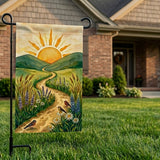 12x18 Inch Sun Rise Garden Flags Banner, 3-Layer Knitted Polyester Double Sided Decor for Patio & Yard