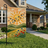 12x18 Inch Sun Rise Garden Flags Banner, 3-Layer Knitted Polyester Double Sided Decor for Patio & Yard