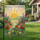 12x18 Inch Sun Rise Garden Flags Banner, 3-Layer Knitted Polyester Double Sided Decor for Patio & Yard