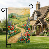 12x18 Inch Sun Rise Garden Flags Banner, 3-Layer Knitted Polyester Double Sided Decor for Patio & Yard