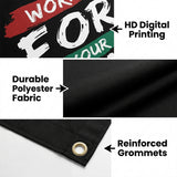 Work For Your Dream Inspirational Quote Garden Flag 3x5 Ft Double Sided Yard Flag Outdoor Decor Banner with Brass Grommets