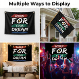 Work For Your Dream Inspirational Quote Garden Flag 3x5 Ft Double Sided Yard Flag Outdoor Decor Banner with Brass Grommets